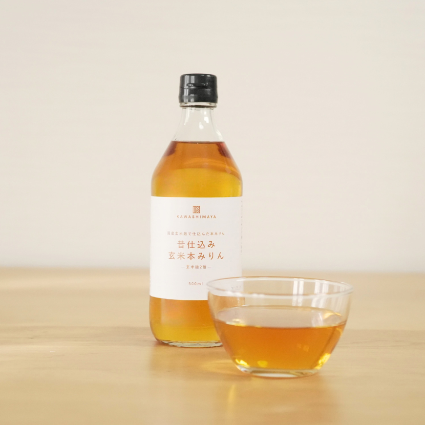 Kawashimaya Brown Rice Koji Hon Mirin 500ml - Japanese Traditional Sweet Rice Wine Seasoning, Made in Japan